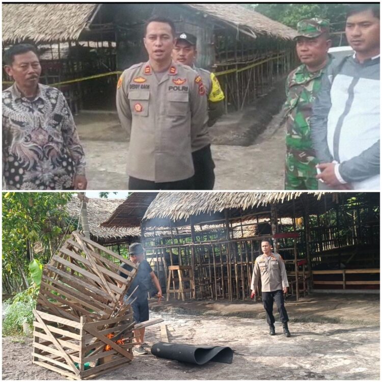 Gercap, Polsek Sungai Gelam bersama tim Gabungan Gerebek Arena Judi Sabung Ayam.