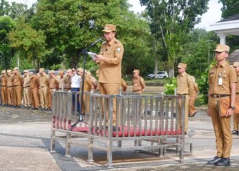 Bupati Muaro Jambi BBS Gelar Apel Gabungan Pasca Libur Panjang