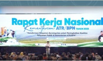 Menteri ATR/BPN RI Nusron Wahid Buka Rakernas 2025