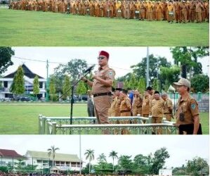 Asisten ll Setda Batang Hari H. Isah, S.Sos., M.Ag Pimpin Apel Gabungan