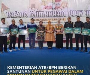 Kementerian ATR/BPN Berikan Santunan untuk Pegawai dalam Momen Bazar Ramadan 1447 H