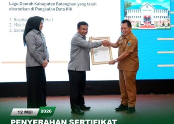 Wakili Bupati Fadhil, Sekda Mula P Rambe Terima Sertifikat Kekayaan Intelektual Komunal
